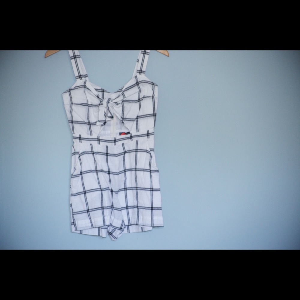 Plaid Cut Out Romper